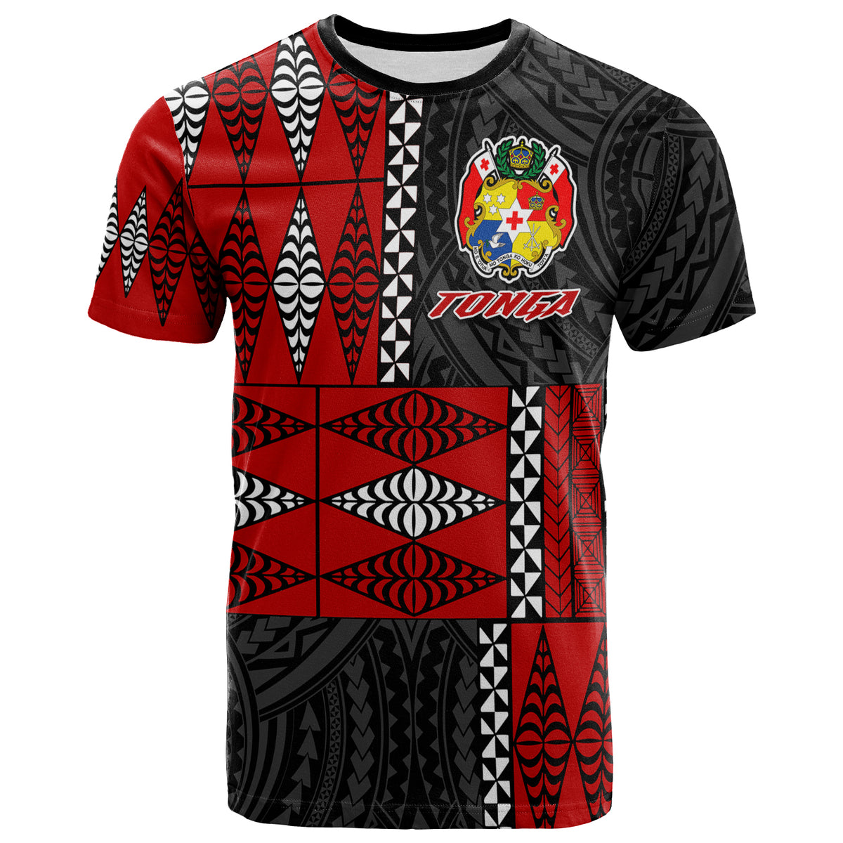 Tonga T Shirt Tongan Pattern Mix Polynesian LT13 - Polynesian Pride