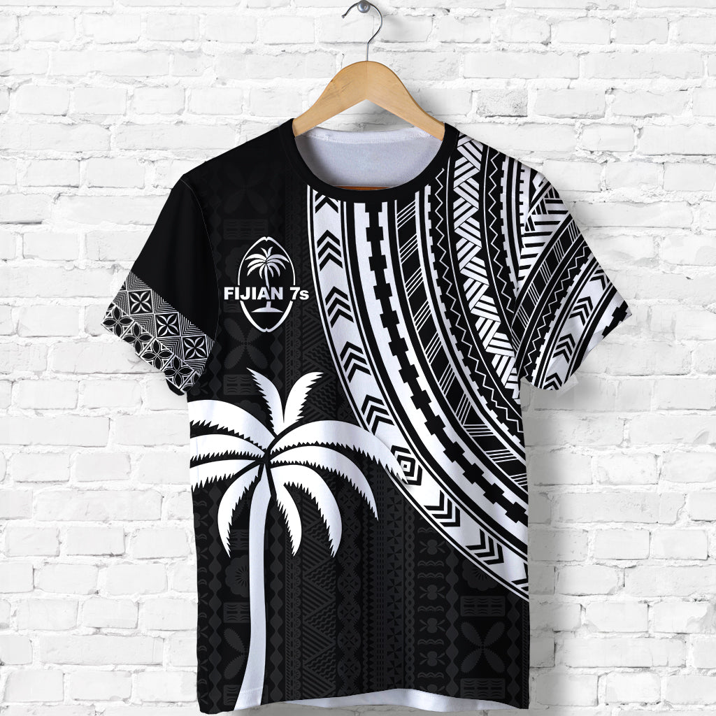 Fiji Rugby Sevens T Shirt Fijian 7s Tapa Polynesian LT13 Unisex Black - Polynesian Pride