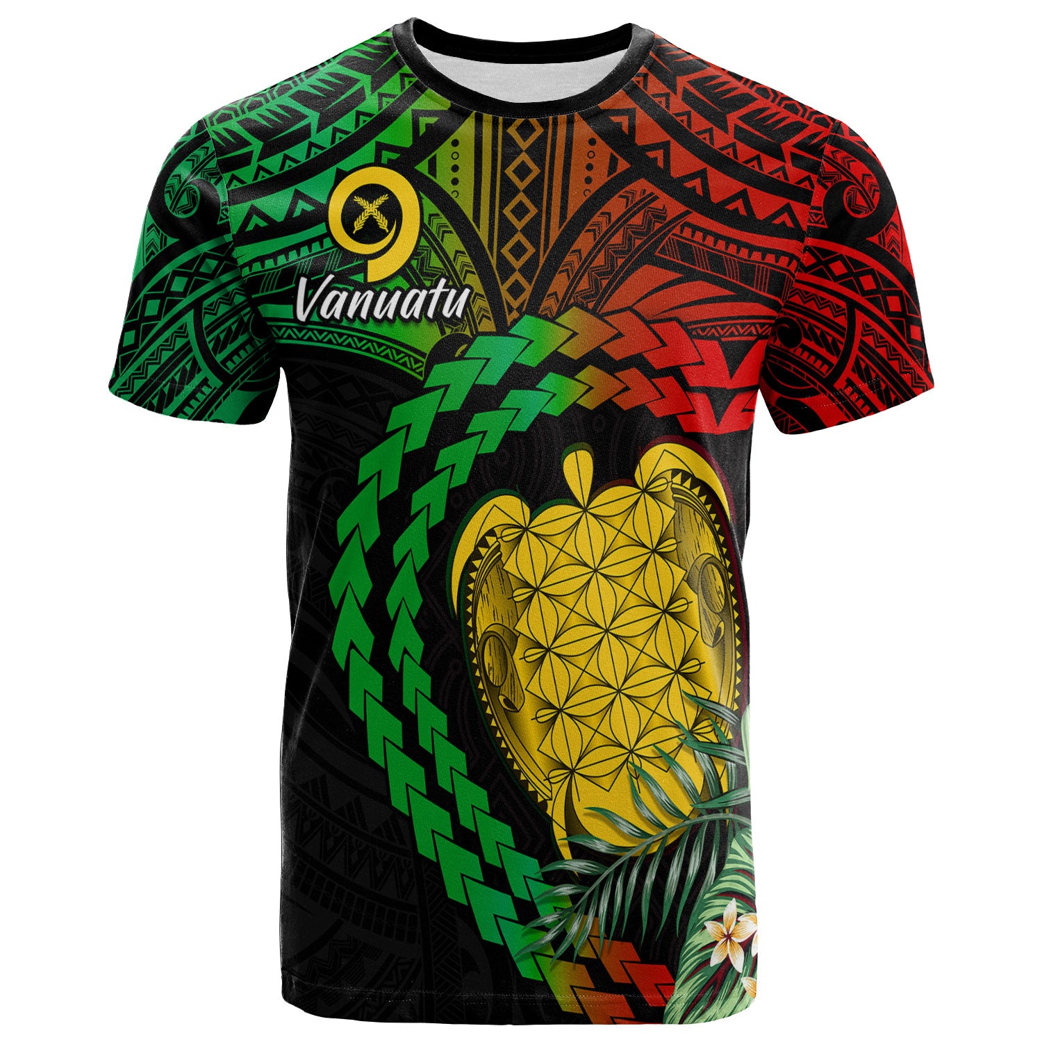 Vanuatu Heart Polynesian T Shirt Turtle Sand Drawings LT13 Unisex Black - Polynesian Pride