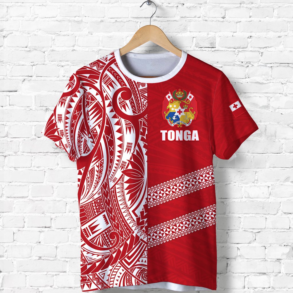 Tonga Rugby T Shirt Rustic Unisex Red - Polynesian Pride