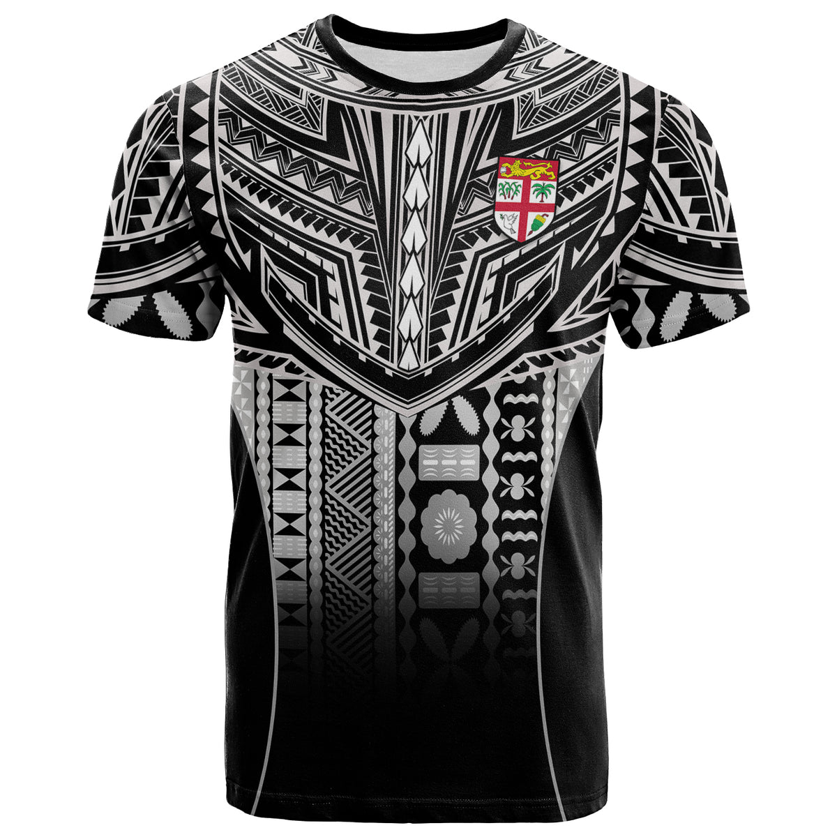 Custom Fiji Faithful T Shirt Version Black Custom Text and Number LT13 - Polynesian Pride