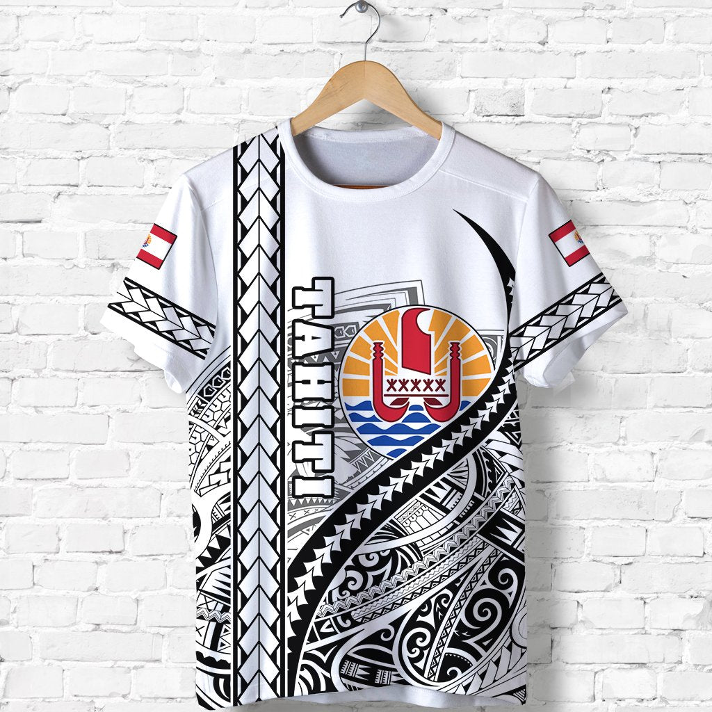 Tahiti Rugby T Shirt Marvelous Version White Unisex White - Polynesian Pride