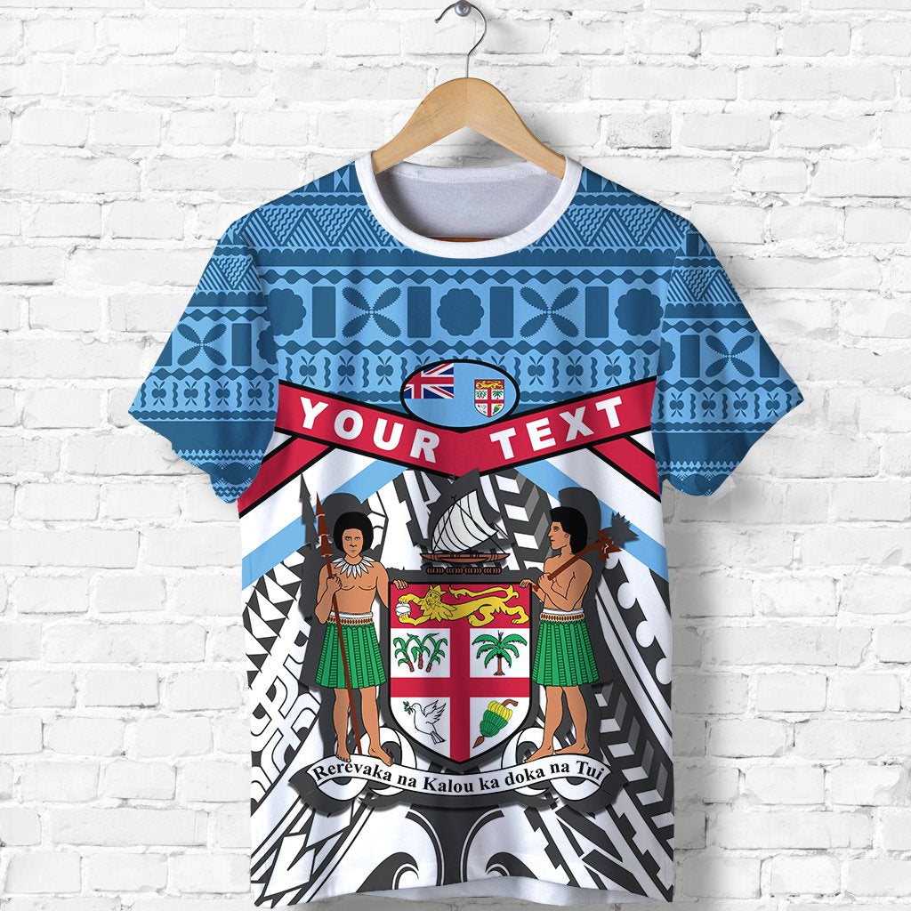 Custom Fiji Rugby T Shirt Tapa Cloth Unisex White - Polynesian Pride