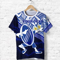 Custom Manu Samoa Rugby T Shirt Dab Trend Creative Unisex Blue - Polynesian Pride