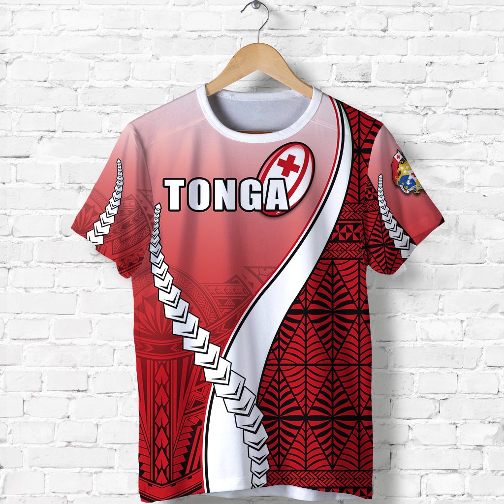 Tonga Rugby T Shirt Confident Polynesian Unisex Red - Polynesian Pride