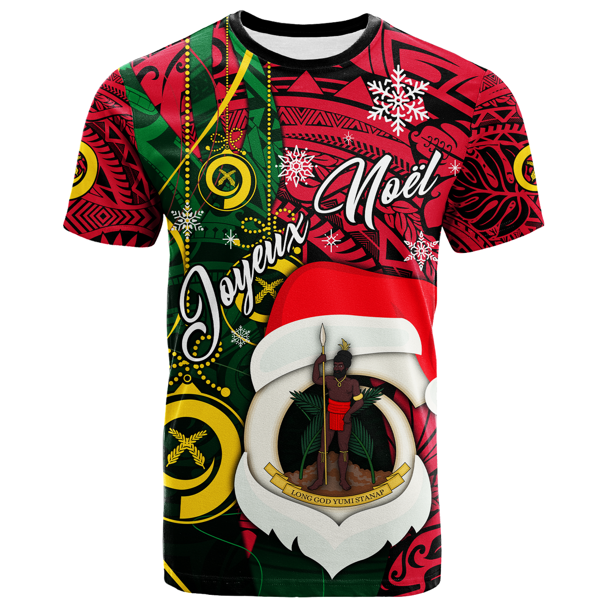 Vanuatu Christmas Joyeux Nol Santas God Yumi T Shirt LT2 PURPLE - Polynesian Pride