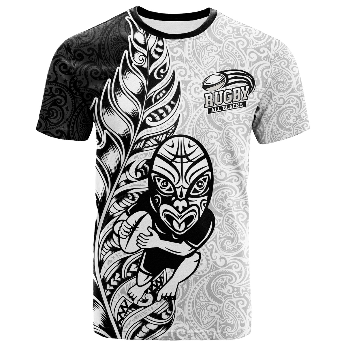 Custom New Zealand Maori All Black Rugby T Shirt LT2 - Polynesian Pride