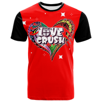 Custom Fiji Valentine Couple Heart T Shirt LT2 - Polynesian Pride