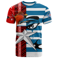 Free West Papua Birds of Paradise Polynesia T Shirt LT2 BLUE - Polynesian Pride