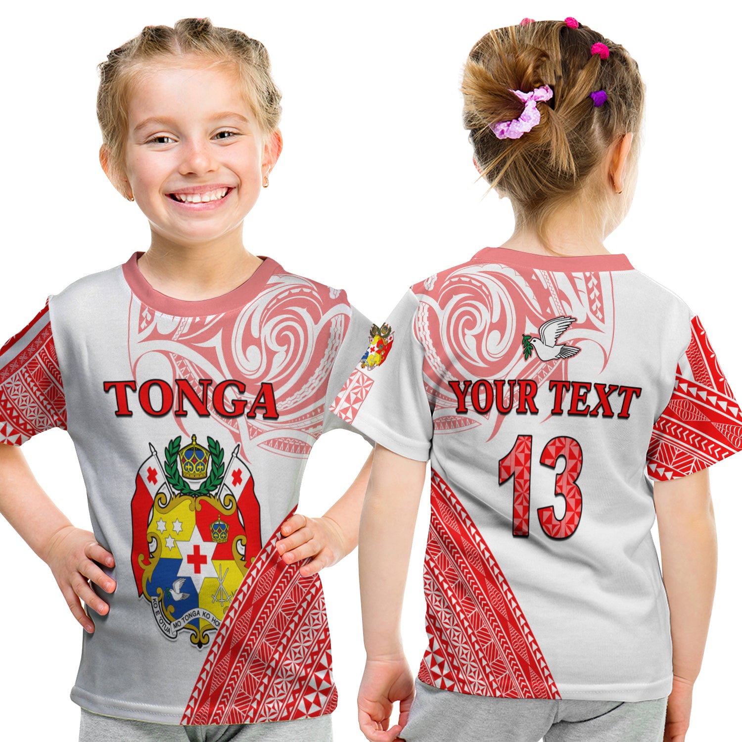 (Custom Text And Number) Tonga T Shirt Kid Tongan Pattern Blithesome LT13 Youth XL Size14 - Polynesian Pride
