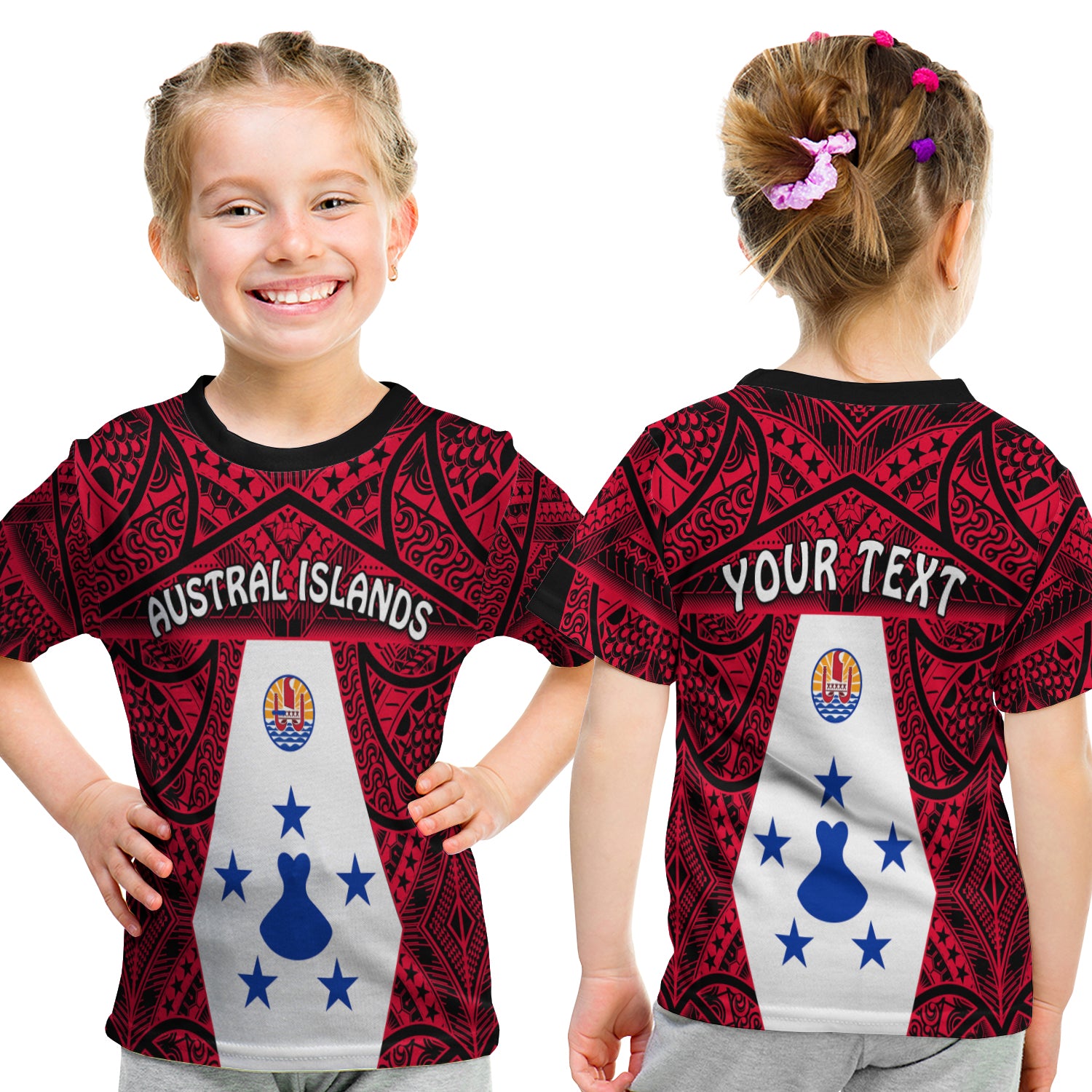 (Custom Personalised) Austral Islands T Shirt Kid Polynesian Pattern French Polynesia LT13 - Polynesian Pride