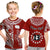 (Custom Text and Number) Rarotonga Cook Islands T Shirt Turtle and Map Style Red LT13 - Polynesian Pride