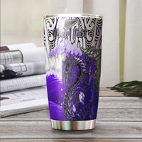 (Custom Personalised) Manaia Maori Tumbler Fern Aotearoa Purple Waves LT13 Purple - Polynesian Pride