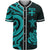 Fiji Baseball Shirt - Turquoise Tentacle Turtle Unisex Turquoise - Polynesian Pride