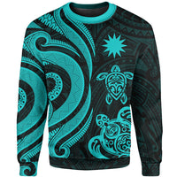 Nauru Sweater - Turquoise Tentacle Turtle Unisex Turquoise - Polynesian Pride