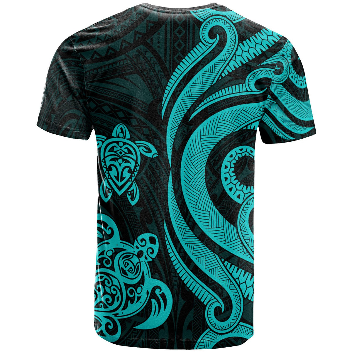 Polynesian Hawaii T Shirt Turquoise Tentacle Turtle - Polynesian Pride