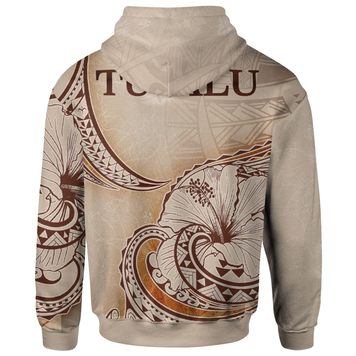 Tuvalu Zip Hoodie Hibiscus Flowers Vintage Style - Polynesian Pride