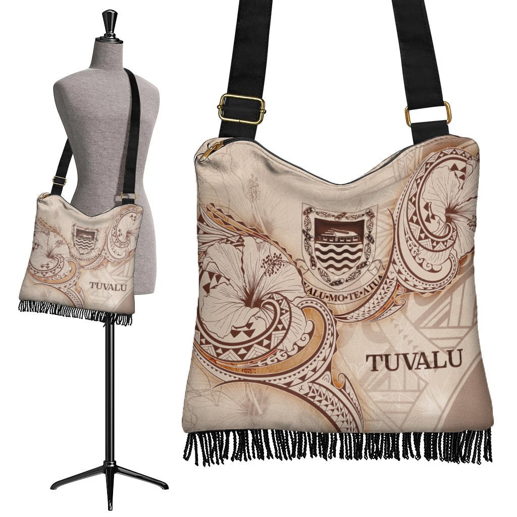 Tuvalu Boho Handbag - Hibiscus Flowers Vintage Style - Polynesian Pride