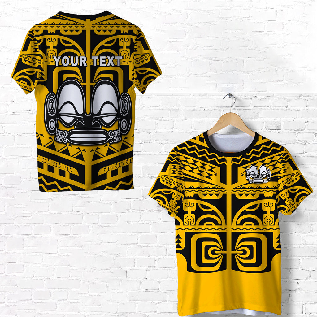 Custom Marquesas Islands T Shirt Marquesas Tattoo Version 02 LT13 Unisex Gold - Polynesian Pride