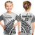 (Custom Text and Number) Fiji Rugby T Shirt Fijian Cibi Dance Tapa Pattern White LT14 Kid White - Polynesian Pride
