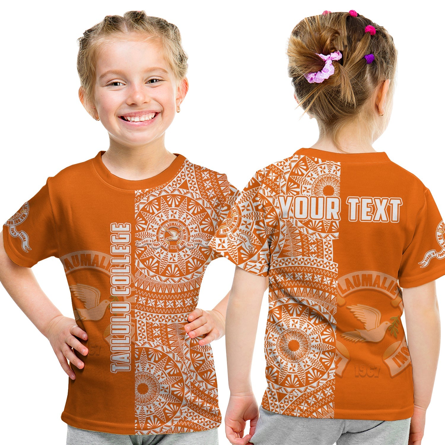 (Custom Personalised) Tailulu Tonga College T Shirt KID Tongan Ngatu Pattern LT14 - Polynesian Pride