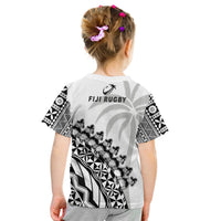 Fiji Rugby T Shirt Fijian Cibi Dance Tapa Pattern White LT14 - Polynesian Pride