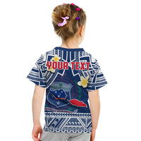 (Custom Personalised) Samoa T Shirt KID Samoan Plumeria Flowers Mix Polynesian Pattern LT14 - Polynesian Pride