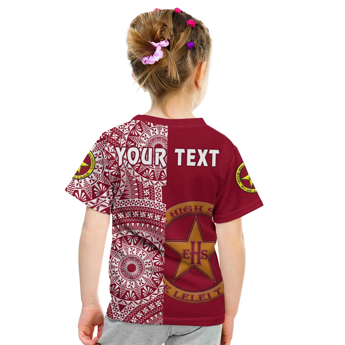 Custom Tonga Eua High School T Shirt Tongan Ngatu Pattern LT14 - Polynesian Pride