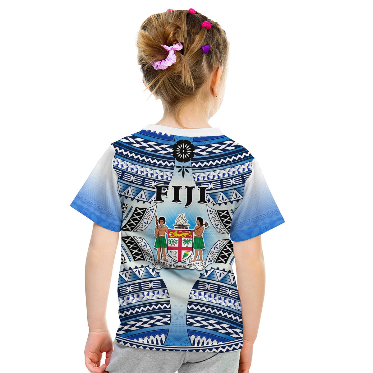 Fiji T Shirt KID Kaiviti Fijian Special Tapa Pattern LT14 - Polynesian Pride