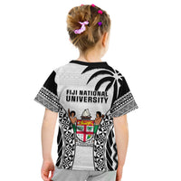 Fiji University T Shirt National Fijian Tapa Pattern White LT14 - Polynesian Pride