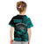 Hawaii T Shirt KID Kakau Warrior Helmet Gradient Turquoise Polynesian LT14 - Polynesian Pride