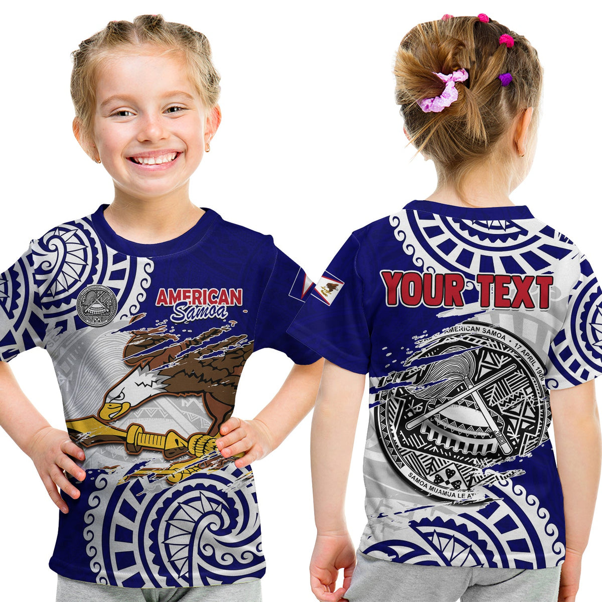 (Custom Personalised) American Samoa Independence Day T Shirt KID Polynesian Special Version LT14 Youth XL Size14 - Polynesian Pride