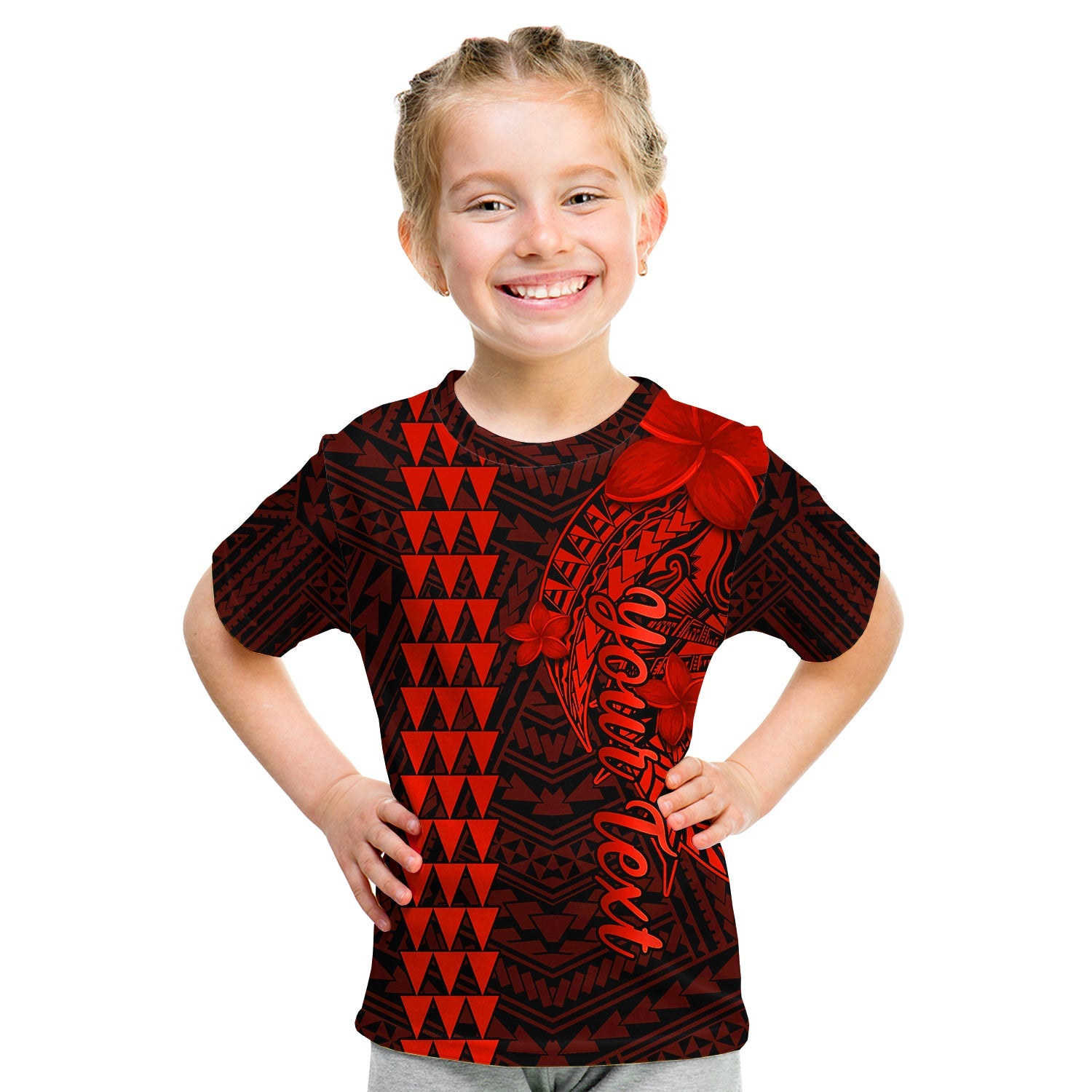 (Custom Personalised) Hawaii T Shirt KID Kakau Kanaka Maoli Combine Polynesian Shark Ver.06 LT14 Youth XL Size14 - Polynesian Pride
