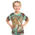 Hawaii T Shirt Polynesian Shark and Sea Turtle Dreamy Turquoise Artsy LT14 Kid Turquoise - Polynesian Pride