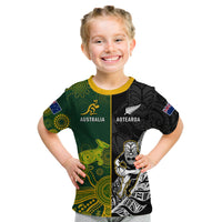 Custom Australia Rugby Mix Aotearoa Rugby T Shirt Wallabies All Black Special Version LT14 - Polynesian Pride