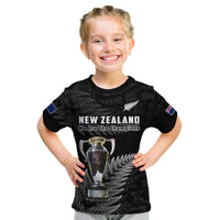New Zealand 2022 Rugby T Shirt KID Black Fern Proud Champions RWC LT14 - Polynesian Pride