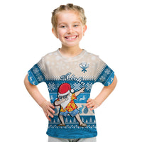 Hawaii Mele Kalikimaka T Shirt KID Dabbing Santa Blue Merry Christmas LT14 - Polynesian Pride
