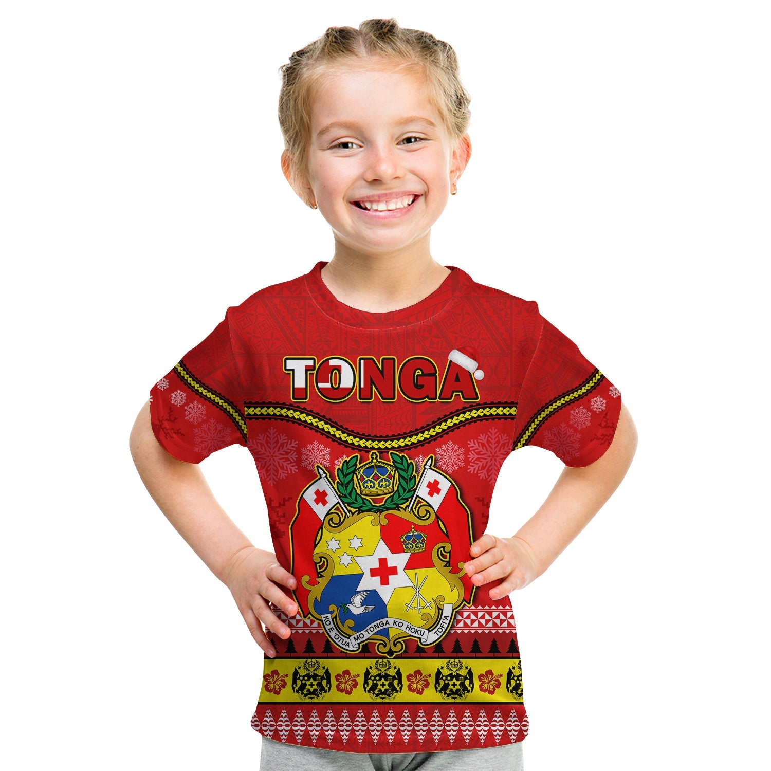 Tonga Christmas T Shirt KID Tongan Ngatu Kilisimasi Fiefia LT14 Youth XL Size14 - Polynesian Pride