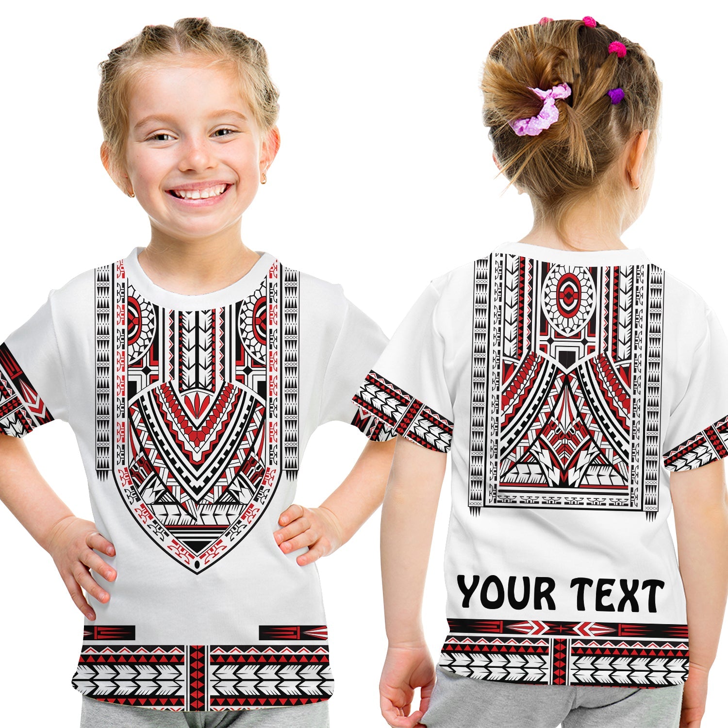 (Custom Personalised) Polynesian T Shirt KID Dashiki With Polynesian Tattoo Royal Version LT14 - Polynesian Pride