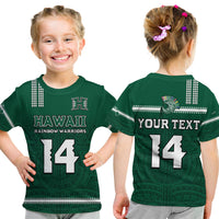 (Custom Text and Number) Hawaii Football T Shirt Kakau Rainbow Warriors Helmet Go Bows LT14 - Polynesian Pride
