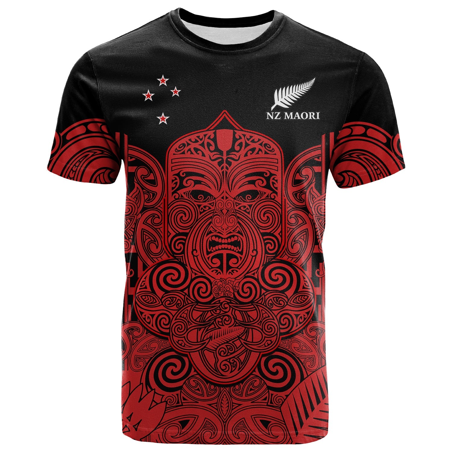 New Zealand Tiki Rugby T Shirt NZ Maori Koru Pattern Ver.03 LT14 Red - Polynesian Pride