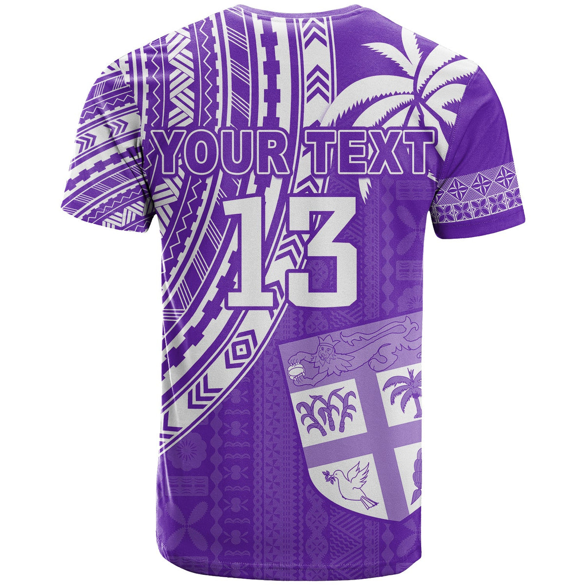 (Custom Text and Number) Fiji Rugby Sevens T Shirt Fijian 7s Tapa Polynesian Purple LT13 - Polynesian Pride