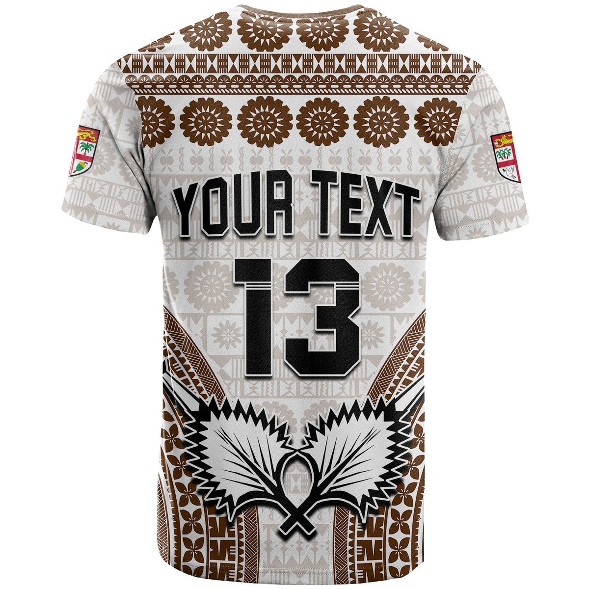 Custom Text and Number Fiji Rugby Bati T Shirt Proud Tapa Pattern LT13 - Polynesian Pride