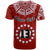 (Custom Text and Number) Rarotonga Cook Islands T Shirt Turtle and Map Style Red LT13 - Polynesian Pride