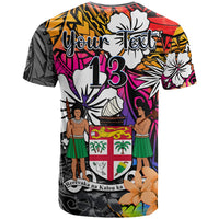 (Custom Text and Number) Fiji Tie Dye T Shirt Polynesian Tribal Creative Tropical Flowers LT13 - Polynesian Pride