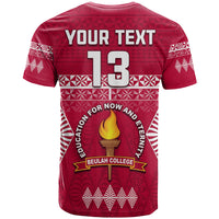 (Custom Text and Number) Beulah College T Shirt Ngatu Pattern Tonga LT13 - Polynesian Pride