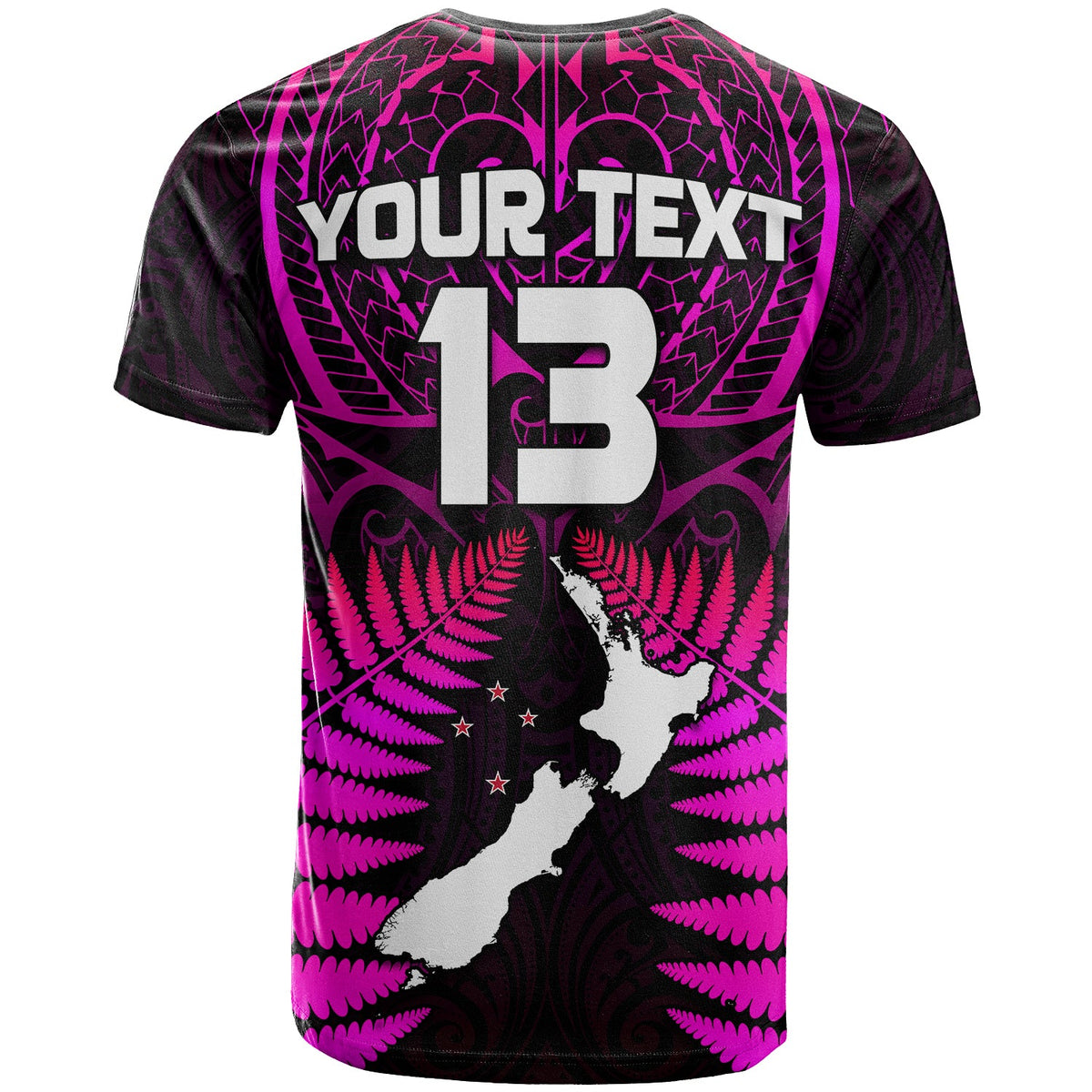 (Custom Text and Number) Aotearoa Fern T Shirt New Zealand Hei Tiki Purple Style LT13 - Polynesian Pride