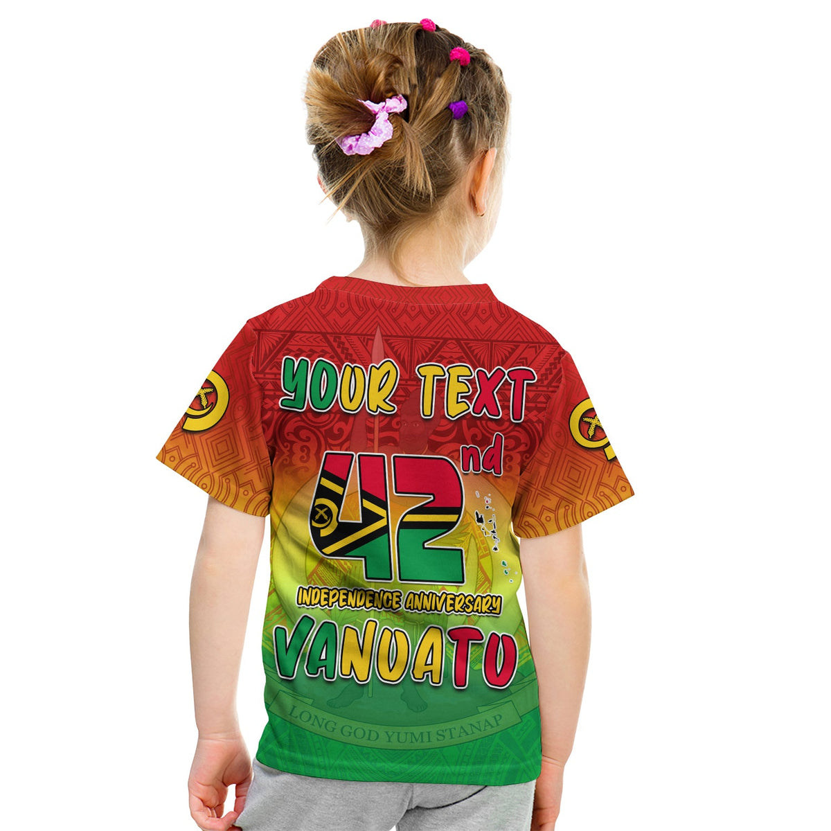 (Custom Personalised) Vanuatu Independence Day T Shirt KID 42nd Anniversary Yumi Yumi Yumi LT13 - Polynesian Pride