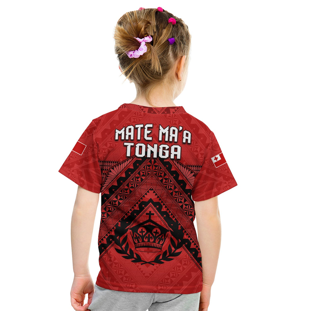 Tonga Rugby MMT T Shirt KID Ngatu Mate Maa Tonga Simple LT13 - Polynesian Pride