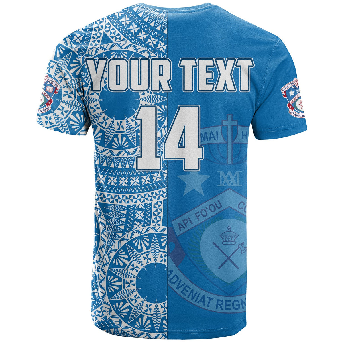(Custom Text and Number) Apifoou Tonga College T Shirt Class of Year Tongan Ngatu Pattern LT14 - Polynesian Pride